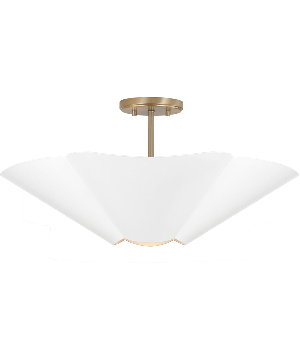 Maeve 4-Light Pendant Matte Brass and White