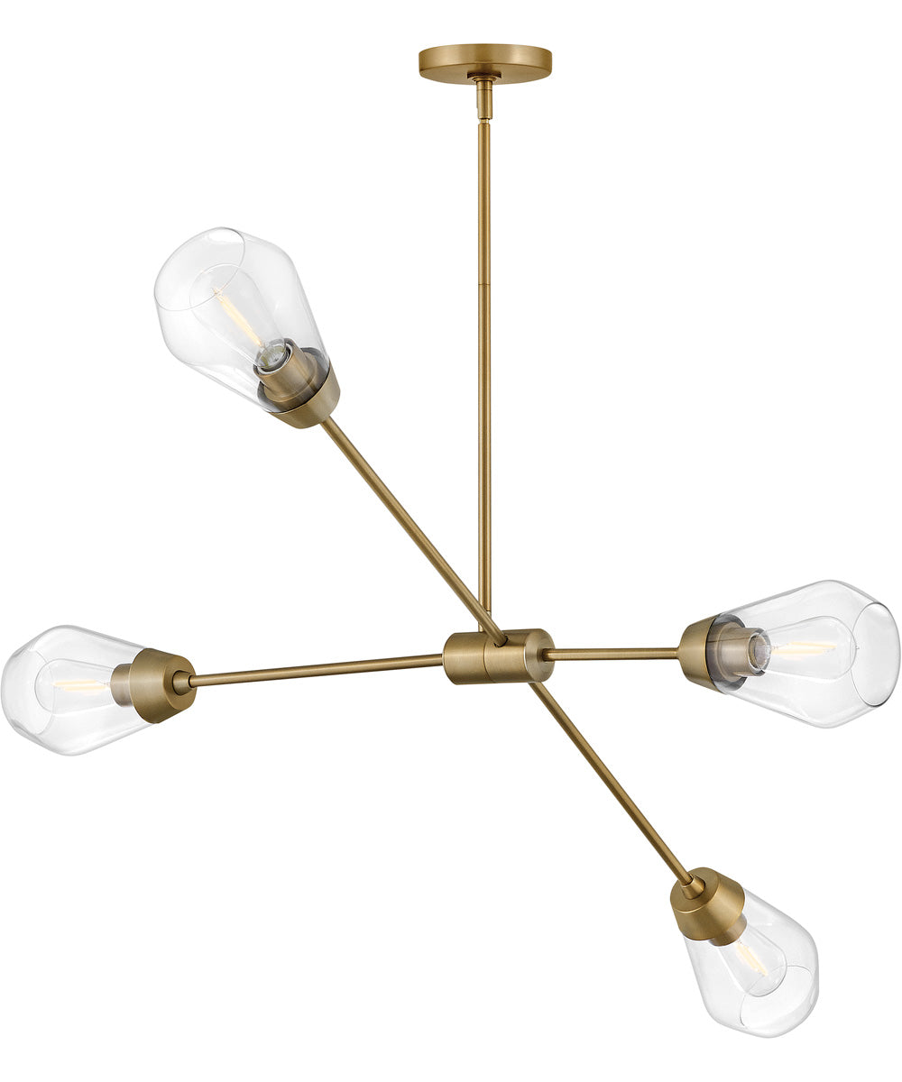 Livie 4-Light Medium Convertible Mobile Single Tier in Lacquered Brass