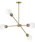 Livie 4-Light Medium Convertible Mobile Single Tier in Lacquered Brass