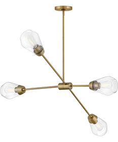 Livie 4-Light Medium Convertible Mobile Single Tier in Lacquered Brass