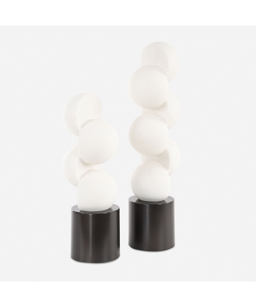Symmetry White Sculptures Set of 2
