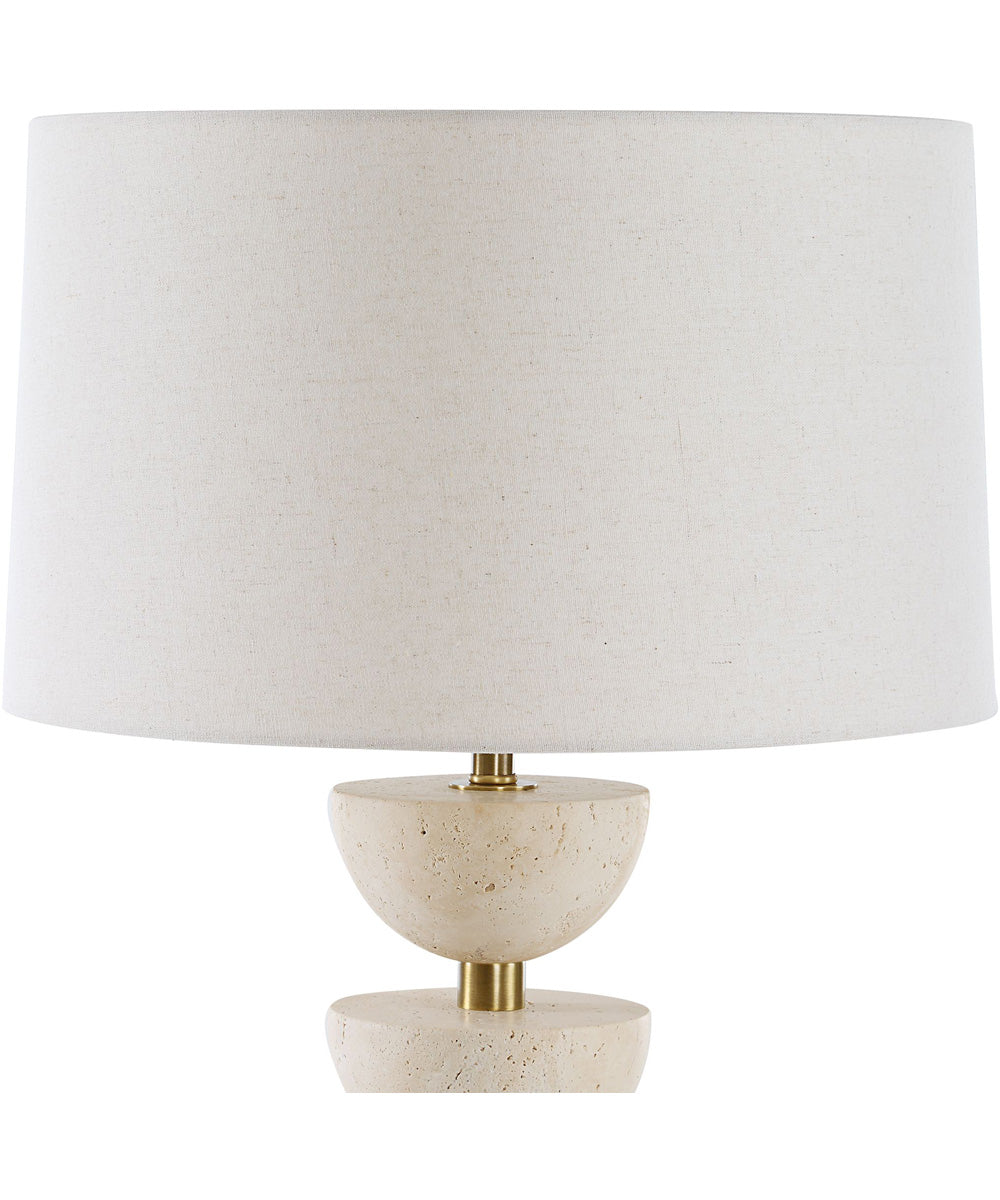 Hemisphere Travertine Table Lamp