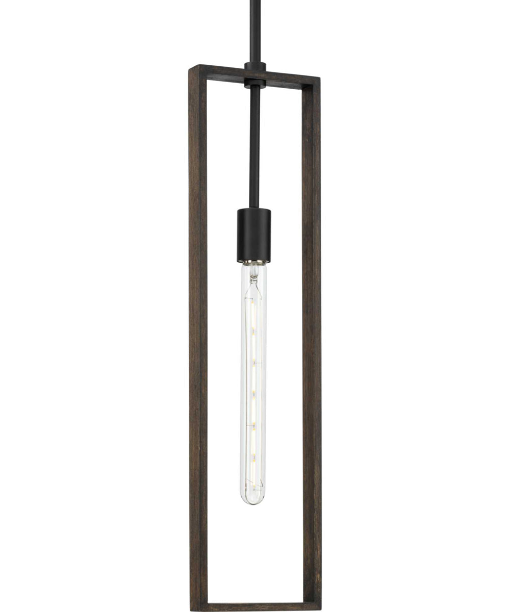 Boundary 1-Light Roasted Chicory Modern Pendant Matte Black