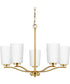 Adley 5-Light Etched White Glass New Traditional Chandelier Satin Brass