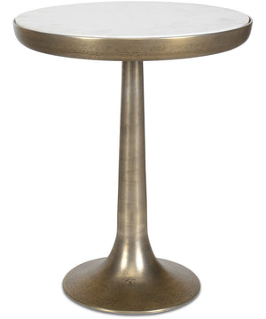 Gianno Round White Marble Side Table