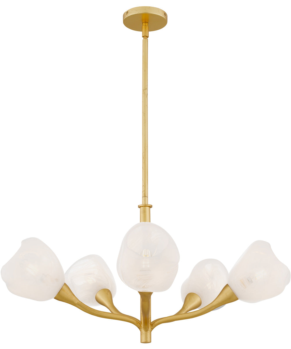 Adelyn 5-light Chandelier Gold Leaf