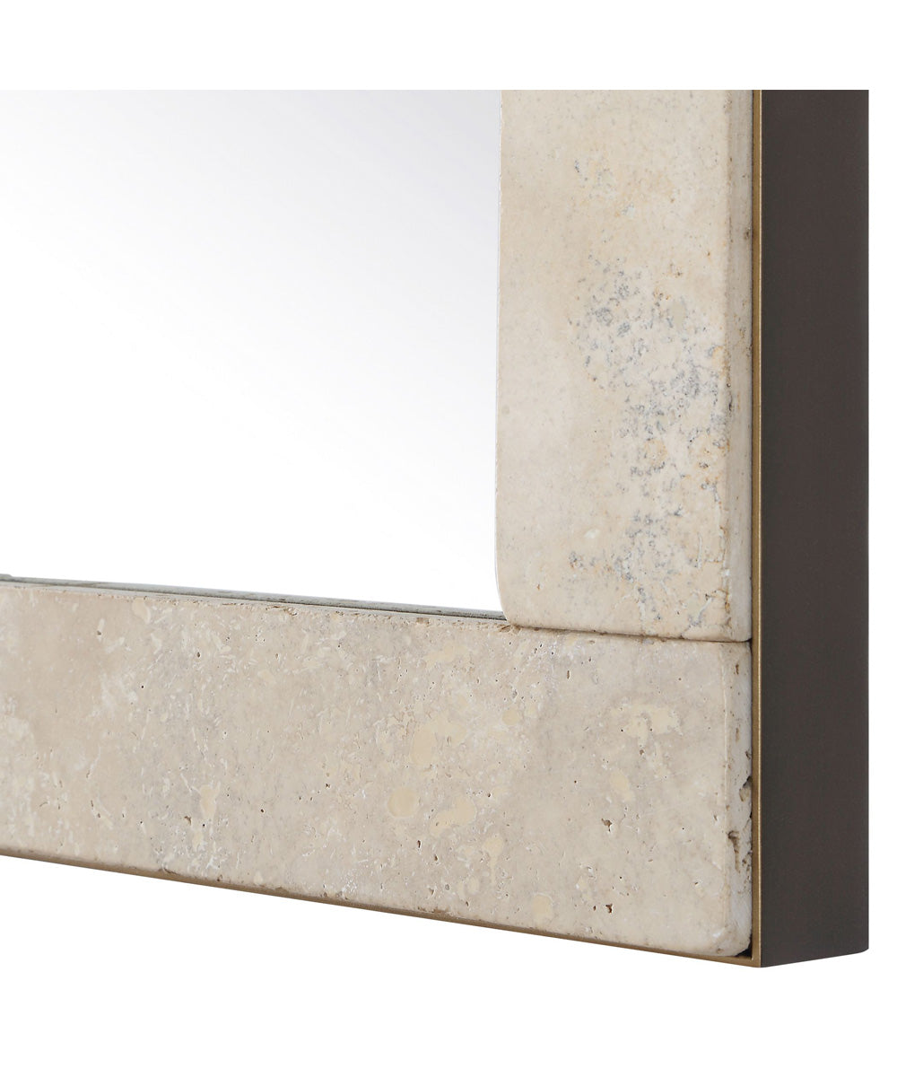 Pave Rectangular Travertine Mirror