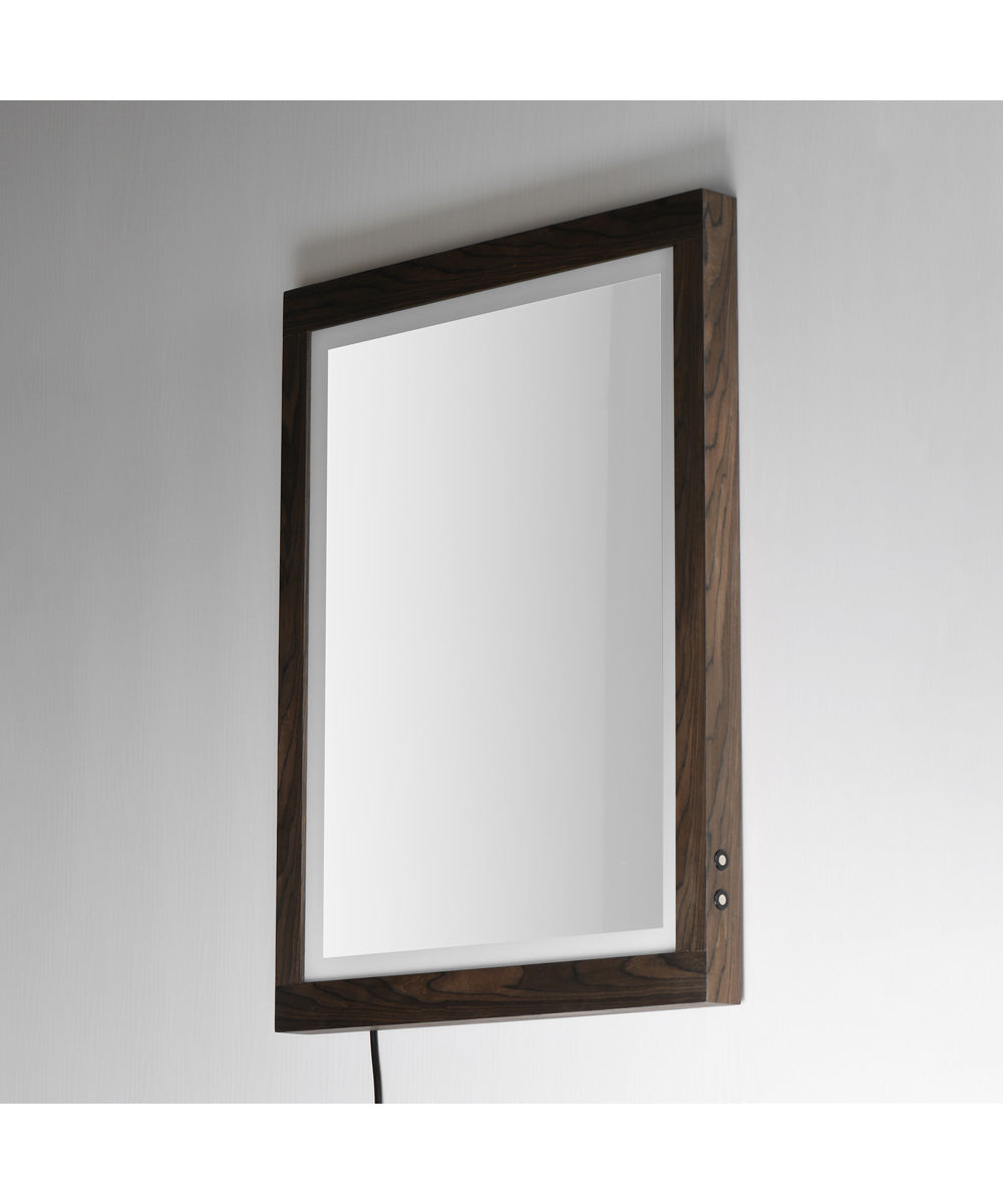 Sawyer 24 inchx32 inch Walnut Framed LED Mirror Walnut