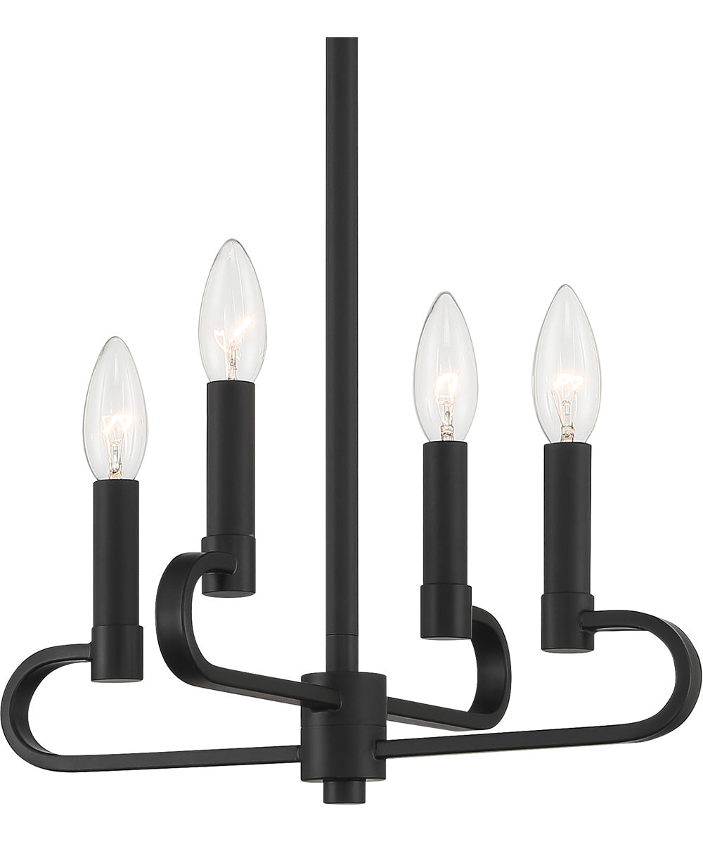 Summit 4 Light Chandelier Convertible Matte Black