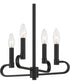 Summit 4 Light Chandelier Convertible Matte Black