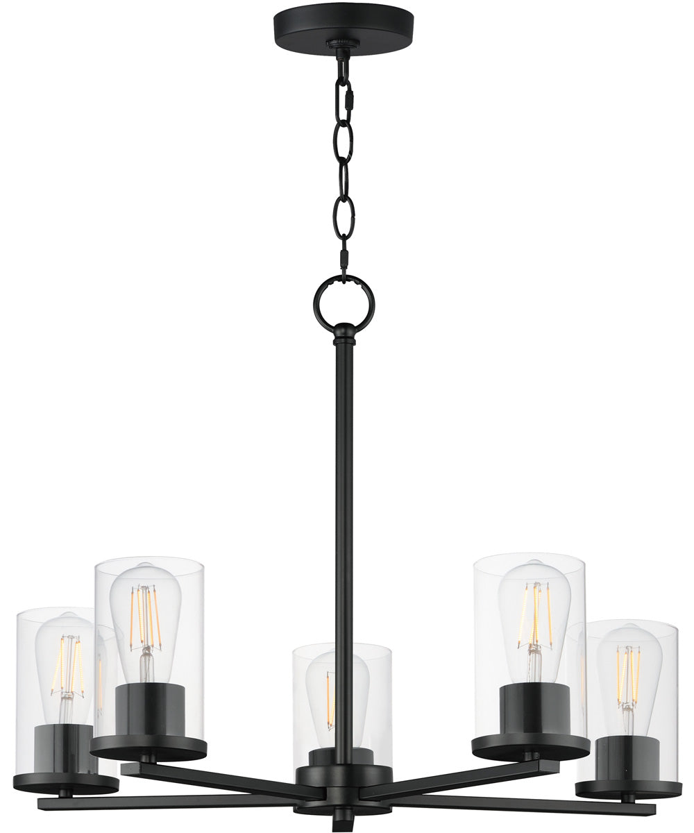 Lateral 5-Light Chandelier Black