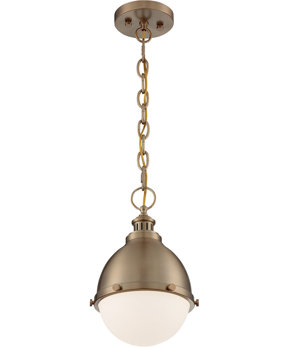 9"W Ronan 1-Light Pendant Burnished Brass