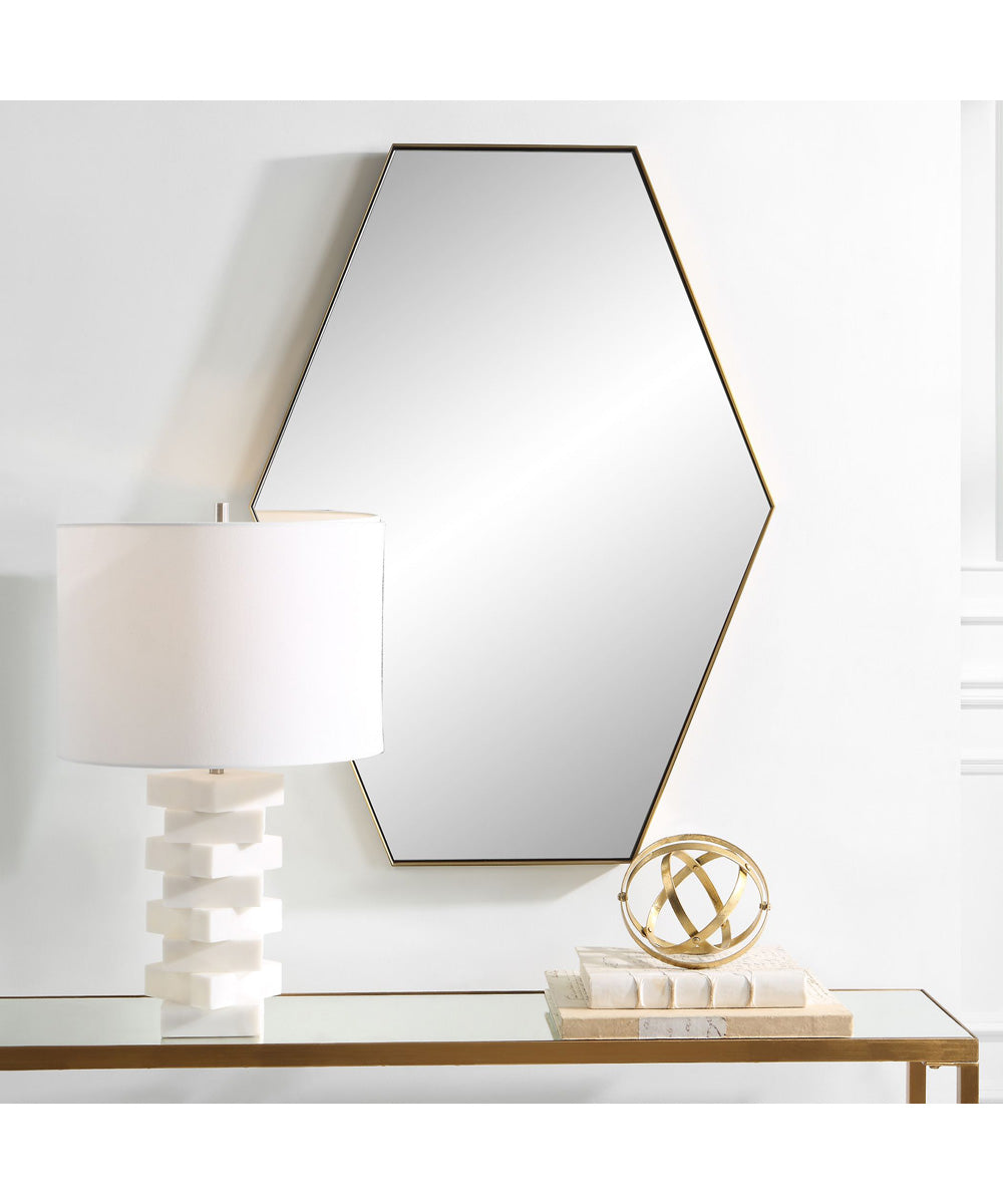 Ankara Brass Hexagon Mirror