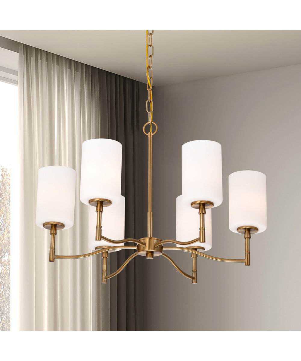 Liam 6-Light Chandelier Burnished Brass