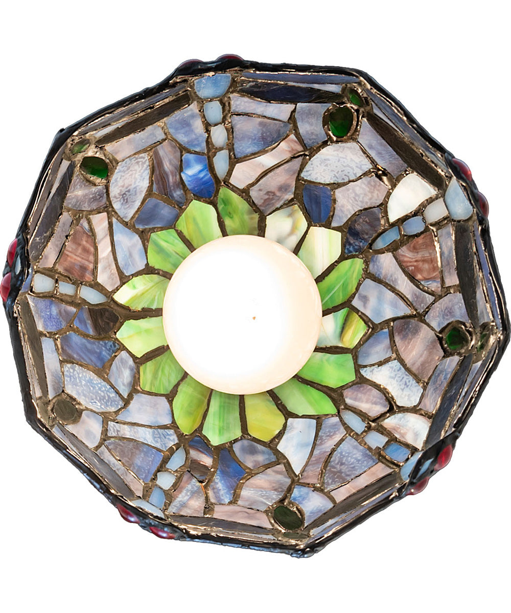 7" Wide Tiffany Hanginghead Dragonfly Flushmount Light