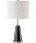 Metal Table Lamp in Black and Antique Brass
