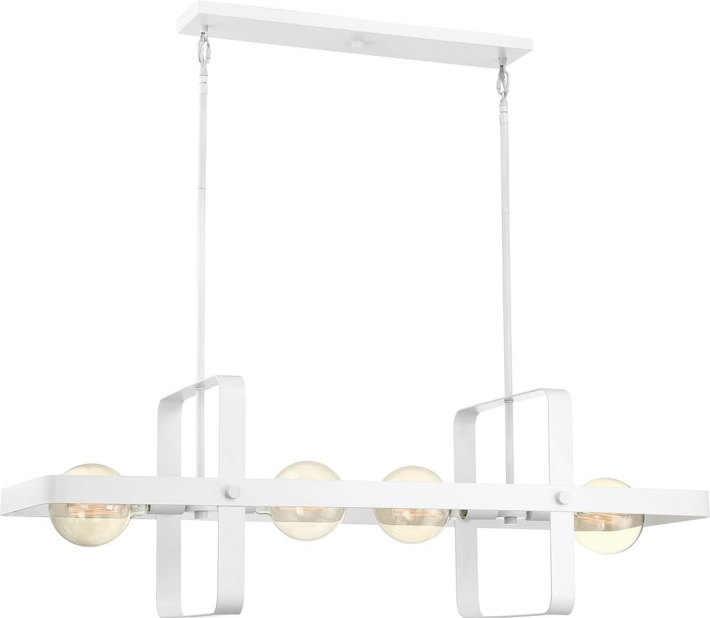 42"W Prana 4-Light Pendant White