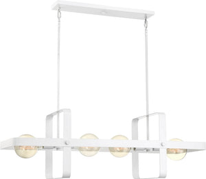 42"W Prana 4-Light Pendant White