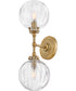 Helene 2-Light Medium Two Light Sconce in Lacquered Brass