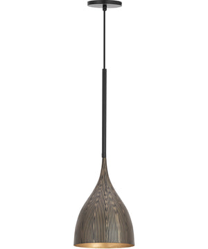 Fleur 1-Light Mini Pendant Black / Gold