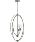 Jheni 3-Light Foyer Pendant with Clear Glass Shades Brushed Nickel