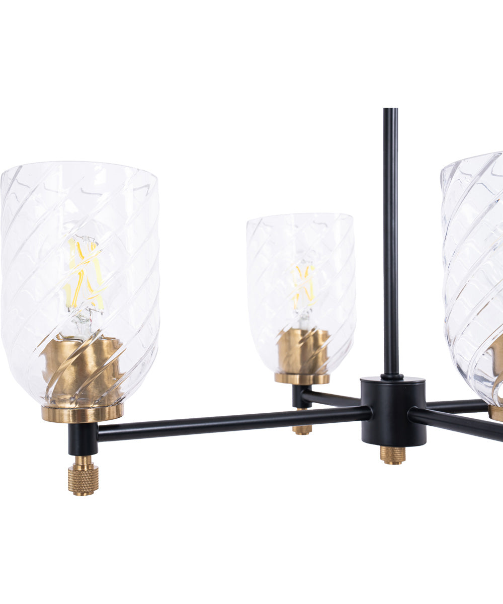 Council 6-Light Lighting Flat Black/Satin Brass