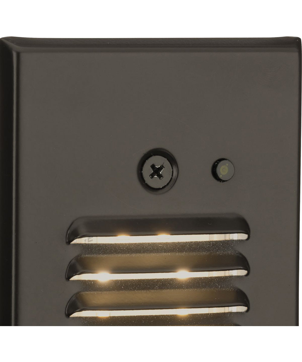 LED Indoor/Outdoor Integrated LED Wall or Step Light with Photocell Antique Bronze