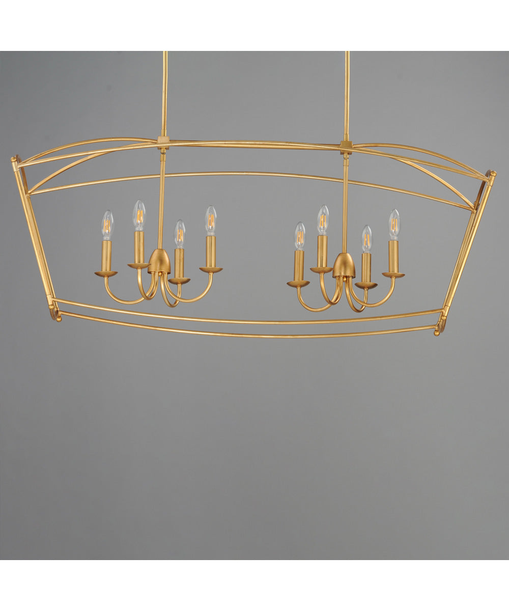 Plumette 8-Light Linear Pendant Gold Leaf