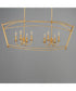Plumette 8-Light Linear Pendant Gold Leaf