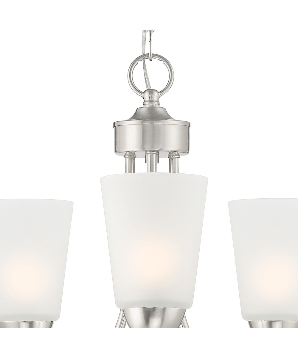 Malone 3 Light Chandelier Brushed Nickel