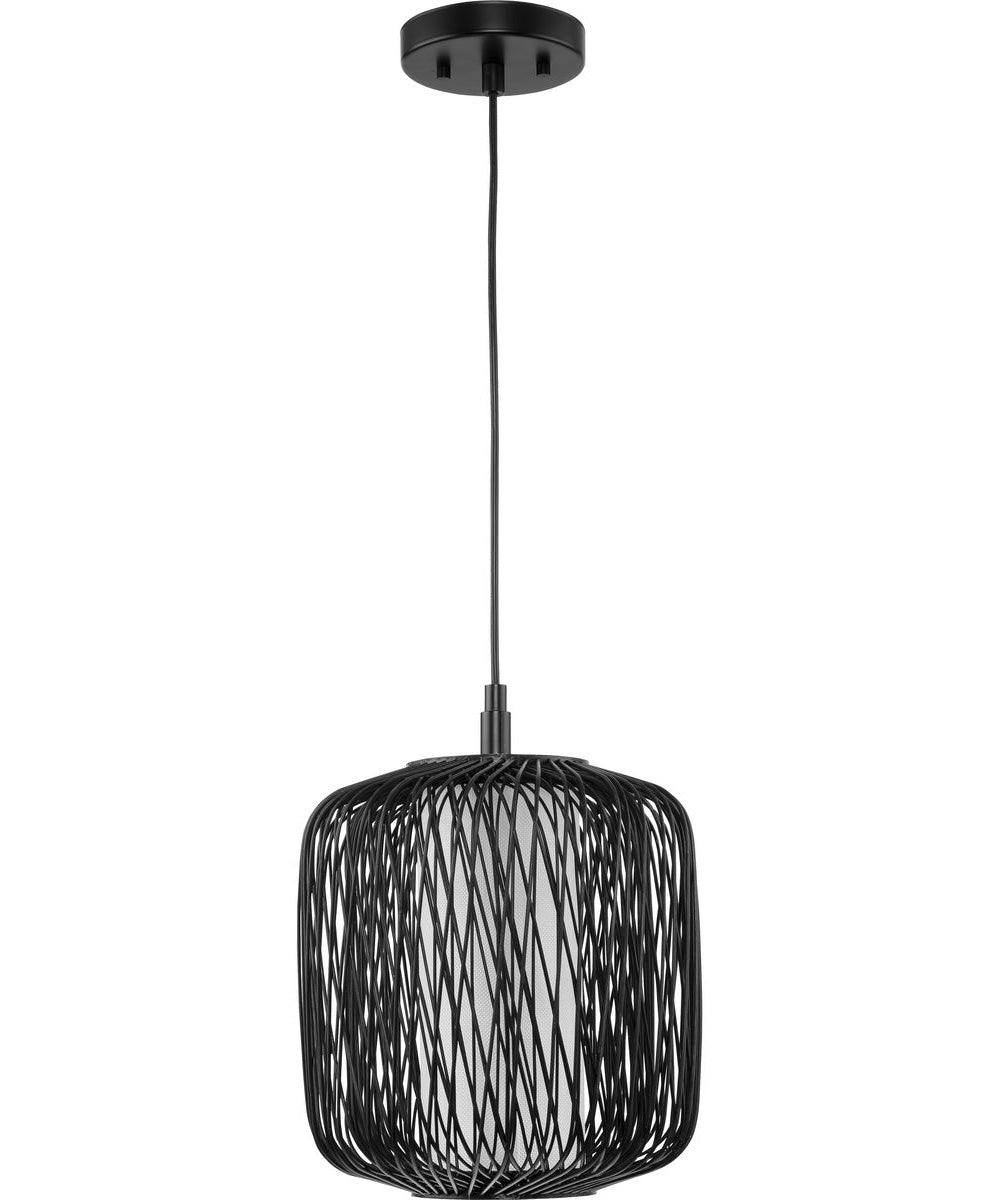 Cordova 1-Light Mini-Pendant Black Rattan