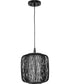 Cordova 1-Light Mini-Pendant Black Rattan