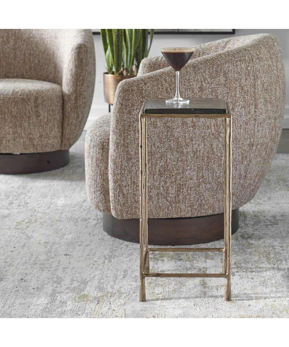 Ovard Antiqued Gold Accent Table