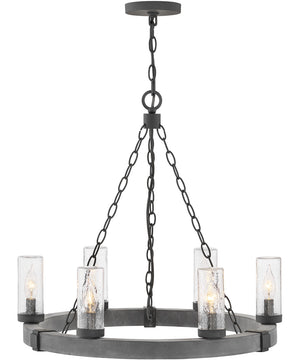 Sawyer 6-Light Medium Outdoor Single Tier in Aged Zinc