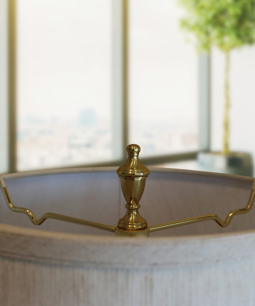 Decorative Spire Lamp Finial Polished Brass, 2.3"h