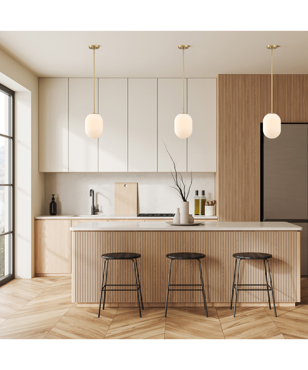 Noor 1 Light Pendant Brushed Gold