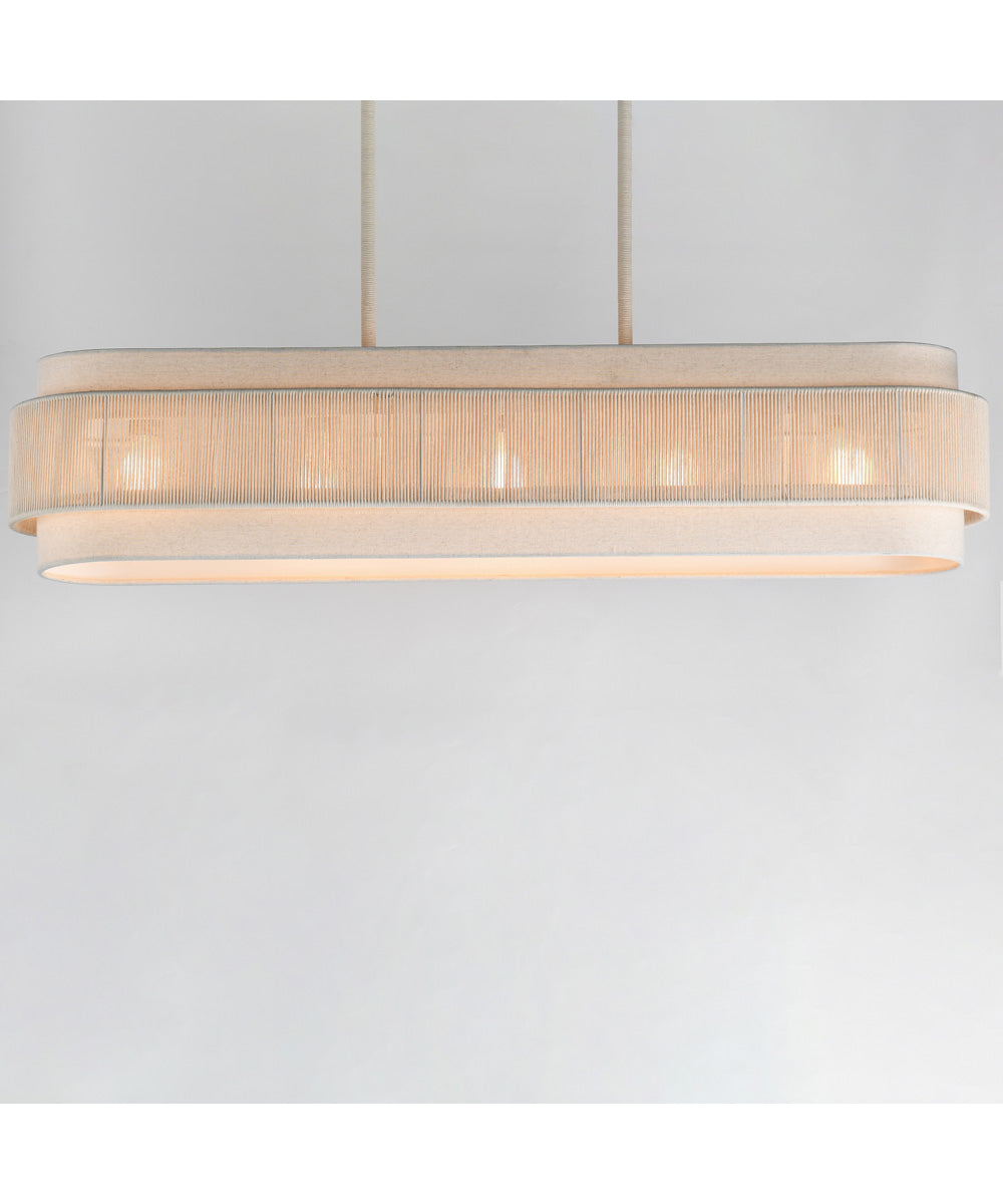 Seacliff 5-Light Linear Chandelier Natural Aged Brass