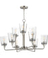 Hudson 9-Light Two-Tier Chandelier Satin Nickel