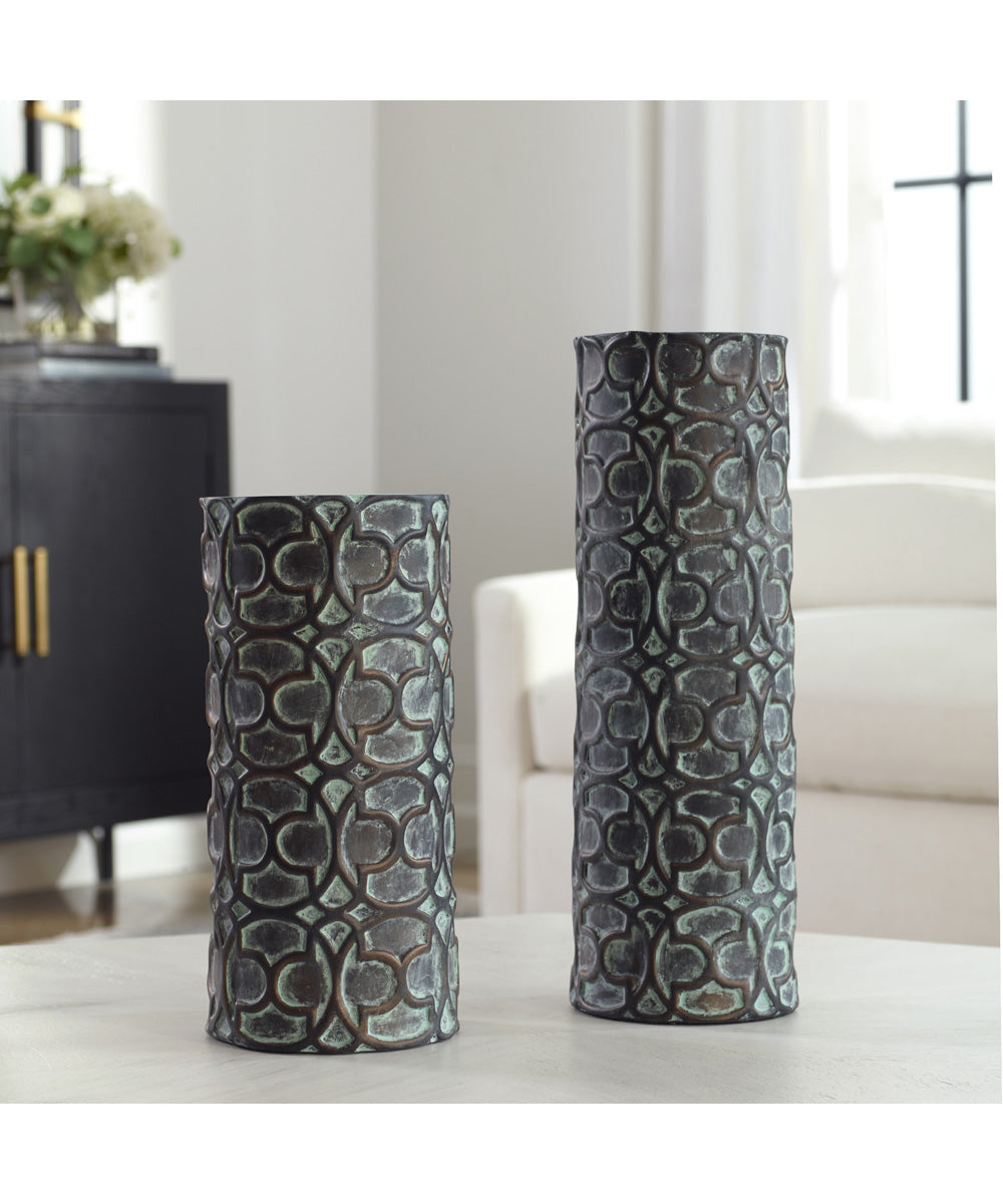 Baltra Bronze Patina Vases, Set of 2