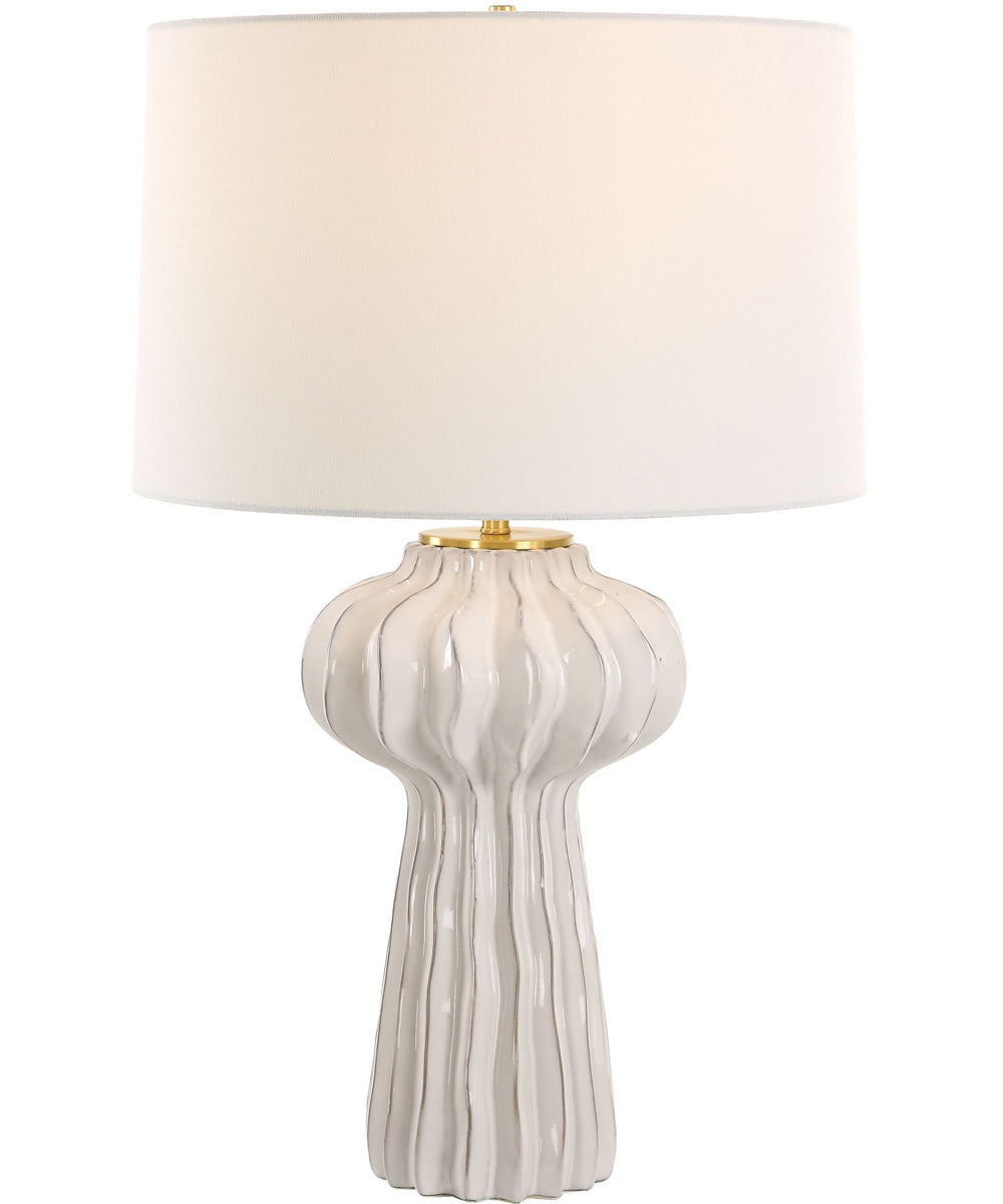 Wrenley Ridged White Table Lamp
