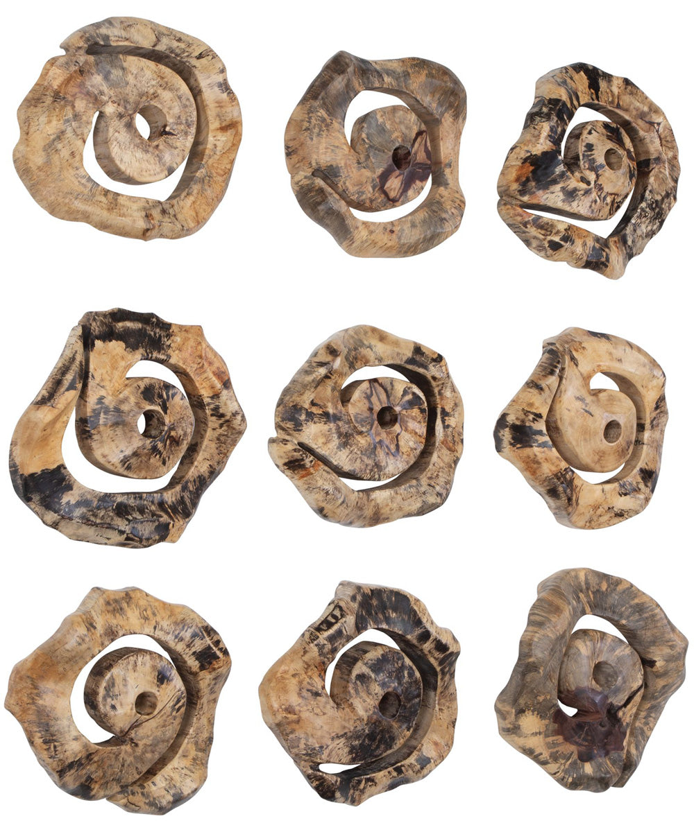 Corkscrew Wood Wall Decor Set/9