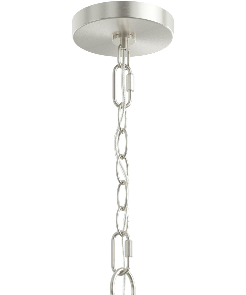 Jheni 6-Light Large Chandelier with Clear Glass Shades Brushed Nickel