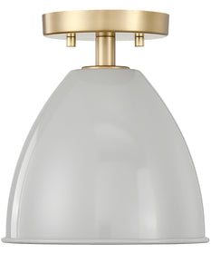 Biba 1 Light Semi Flush  Brushed Gold