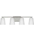 Vertex 4-Light Etched White Glass Contemporary Bath Light Brushed Nickel
