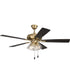 Eos Clear 4 Light 4-Light Fan Satin Brass