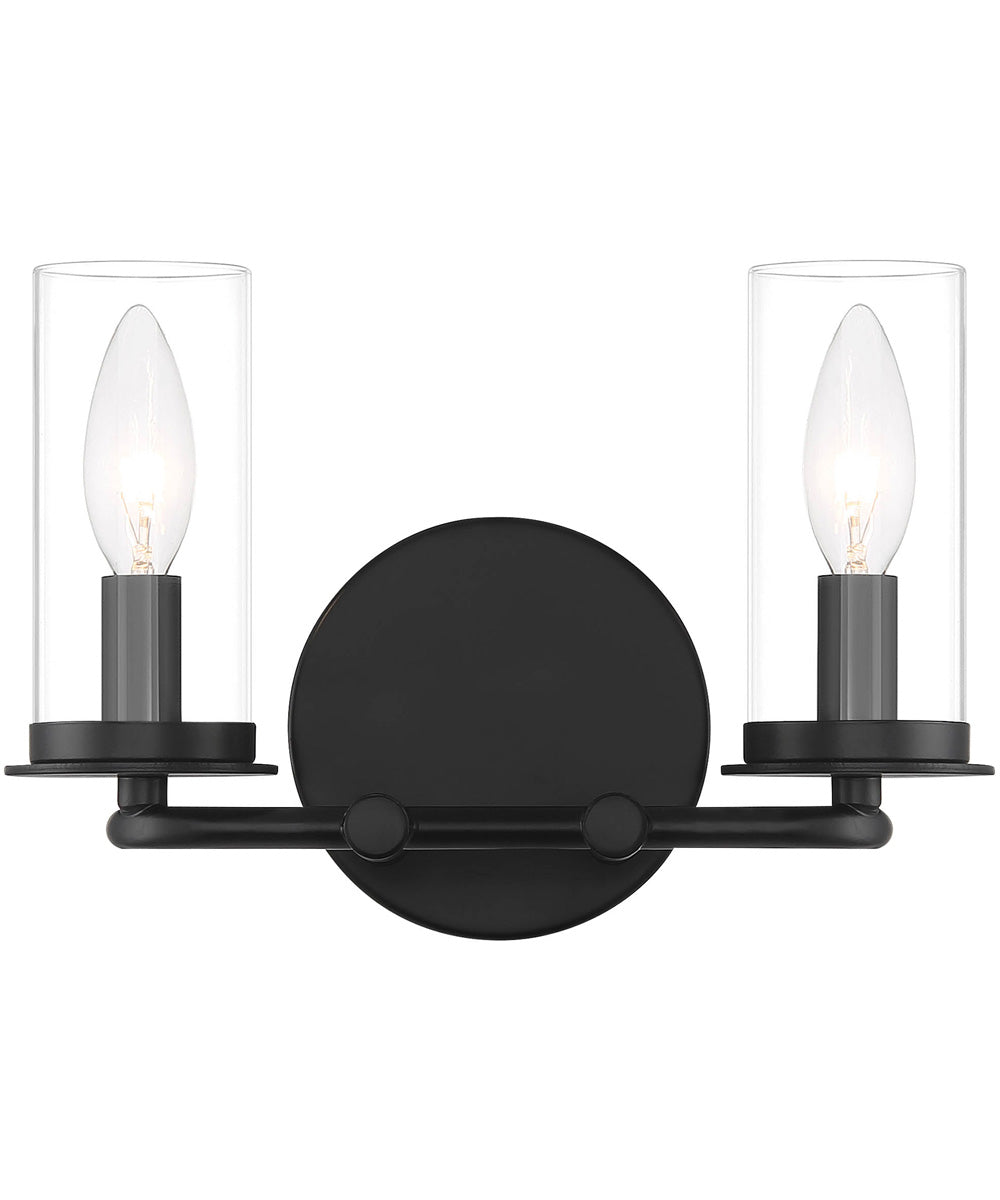 Hudson Heights 2 Light Vanity Matte Black