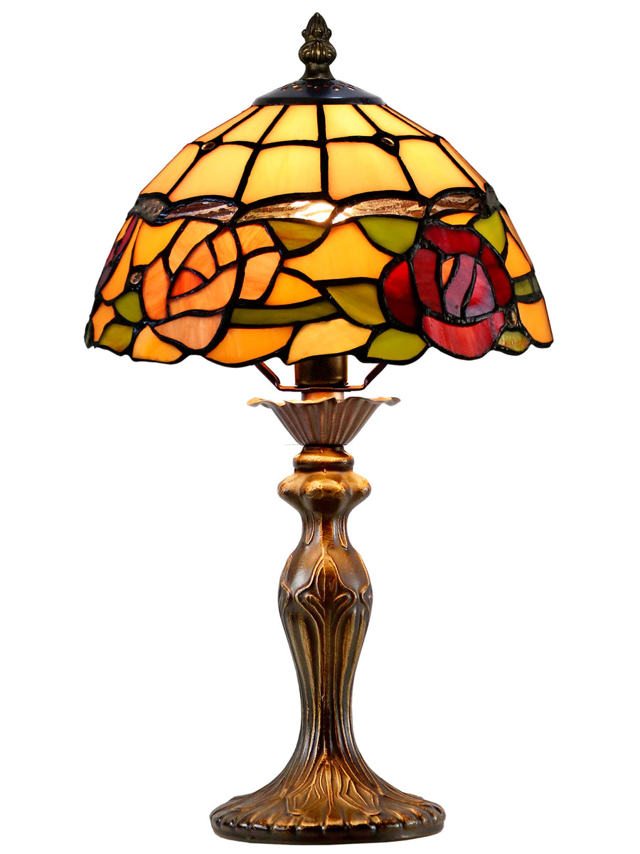 Innsdale Rose 15.25 Inch  Tall Handmade Tiffany Accent Lamp