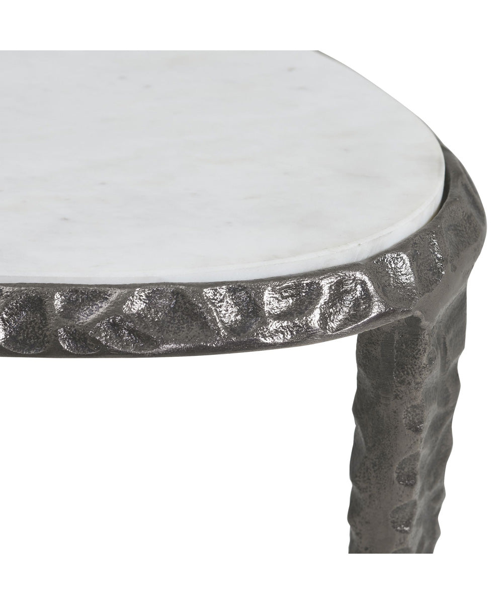Arnold White Marble Accent Table