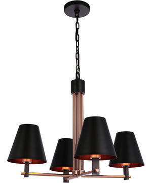Blake 4-Light Lighting Flat Black/Satin Brass