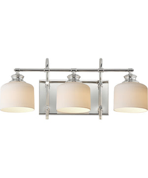 Bisque 3-Light Bath Vanity Polished Nickel